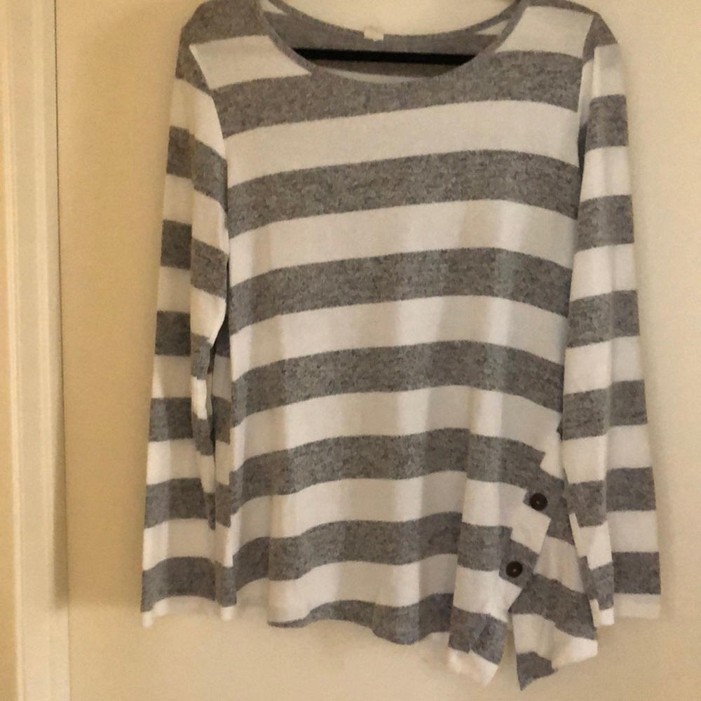 Lazy Sundays, High Low Stripe Tunic Large